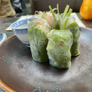 Rijstevel rolletjes met garnalen